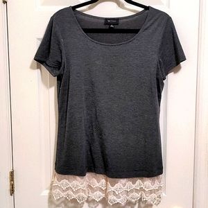 Gray Top with Lace Bottom